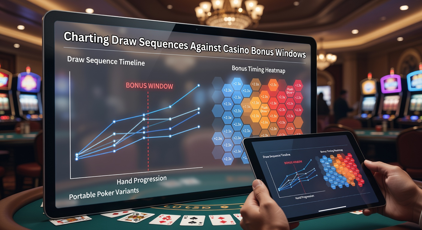Darstellung von Draw-Sequenzen und Casino-Bonusfenstern auf mobilen Poker-Terminals