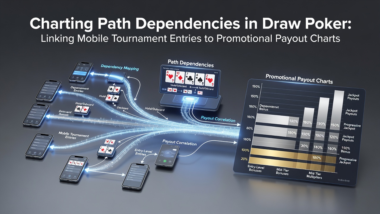 Diagramm zeigt Verbindungen zwischen mobilen Turniereinträgen und Auszahlungscharts im Draw Poker