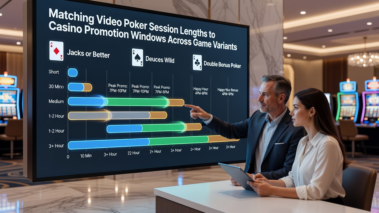 Grafik zur Abstimmung von Sitzungslängen mit Promotion-Intervallen in verschiedenen Poker-Varianten