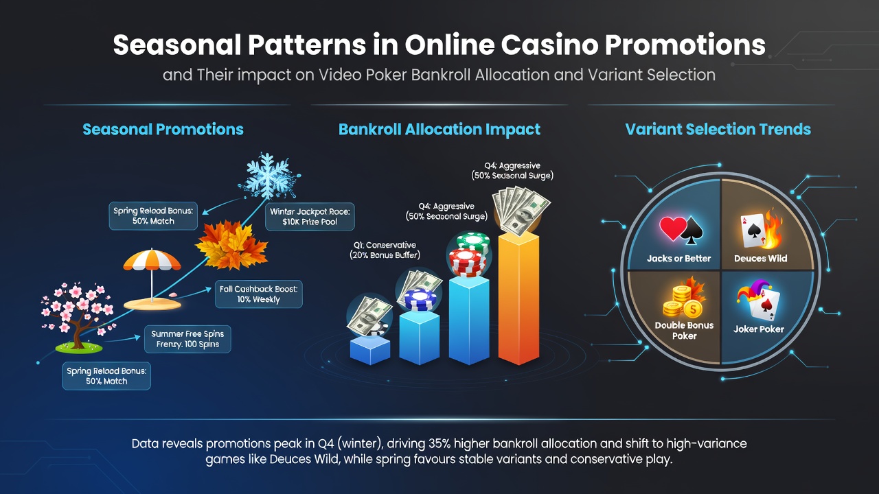 Grafik zu saisonalen Werbezyklen in Online-Casinos mit Video-Poker-Fokus