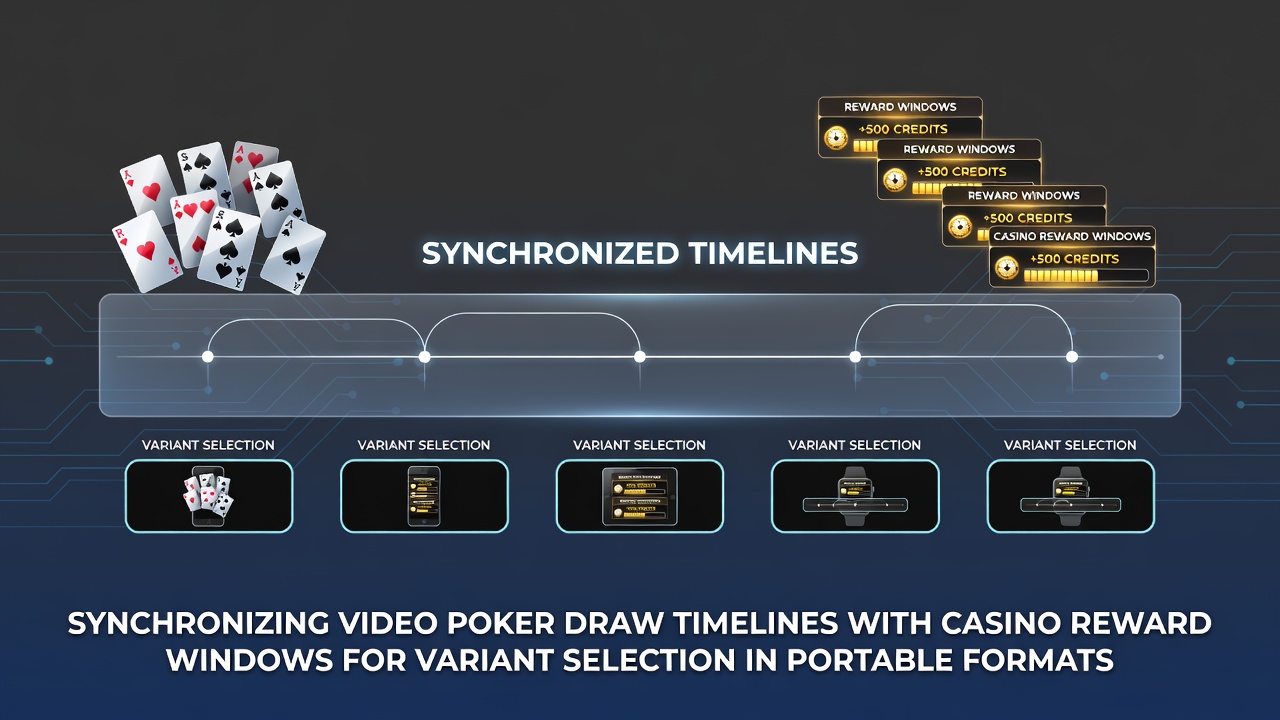 Darstellung der Synchronisation von Draw-Timelines und Belohnungsfenstern auf mobilen Video-Poker-Geräten