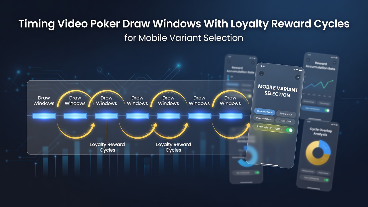 Darstellung mobiler Video-Poker-Schnittstellen mit Timing-Indikatoren und Treueprogramm-Elementen